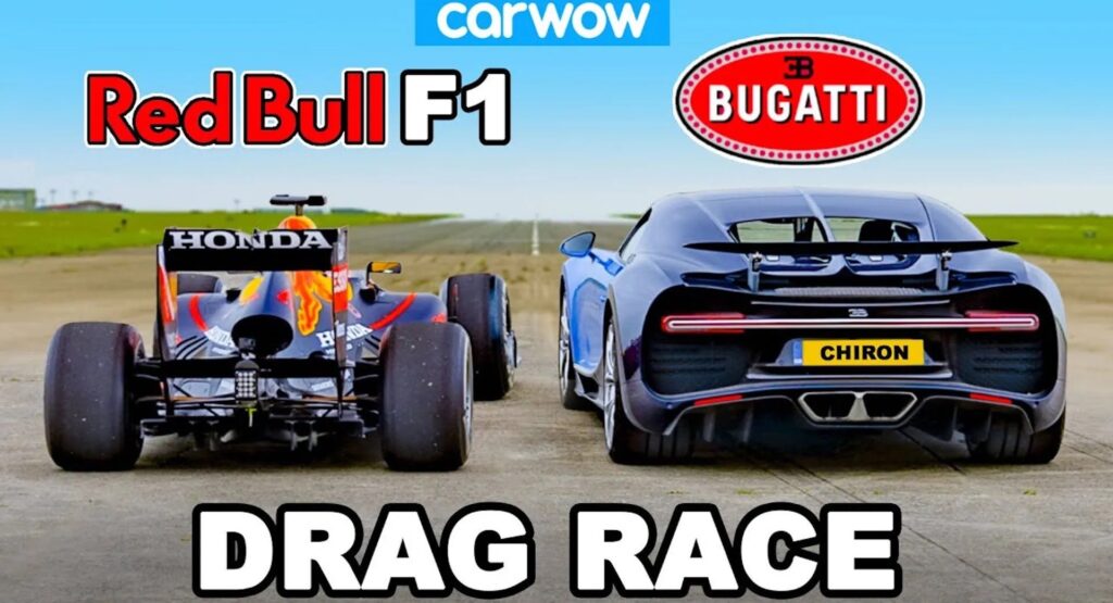 DRAG RACE: Formula 1 contro la Bugatti Chiron, chi vince? [VIDEO]