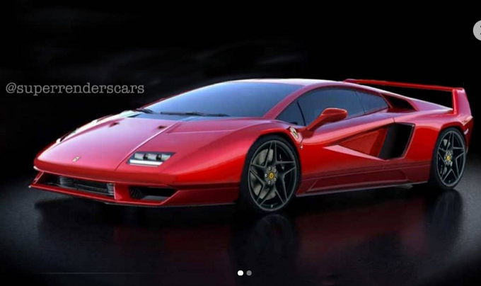 Ferrari F40 moderna: il RENDER su base della “nuova” Lamborghini Countach