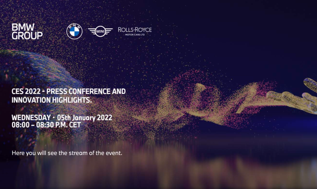 BMW Group al CES 2022: la conferenza stampa diventa digitale [LIVE STREAMING]