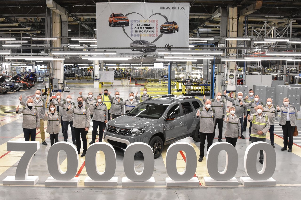 Dacia festeggia 7 milioni di veicoli prodotti nel suo storico stabilimento rumeno