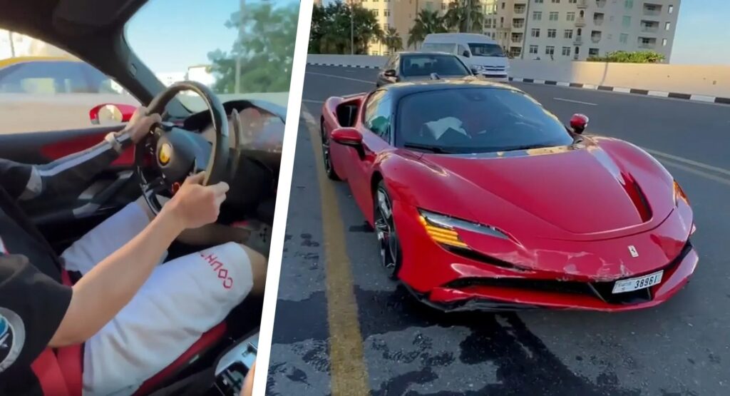 Ferrari SF90 Stradale si schianta a Dubai durante test drive [VIDEO]