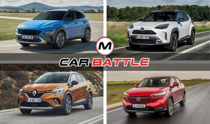 CAR BATTLE SUV Ibridi 2022: Hyundai Kona vs Renault Captur vs Toyota Yaris Cross vs Honda HR-V