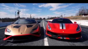 Ferrari 488 Pista vs Lamborghini Huracan STO: chi vince la drag race? [VIDEO]