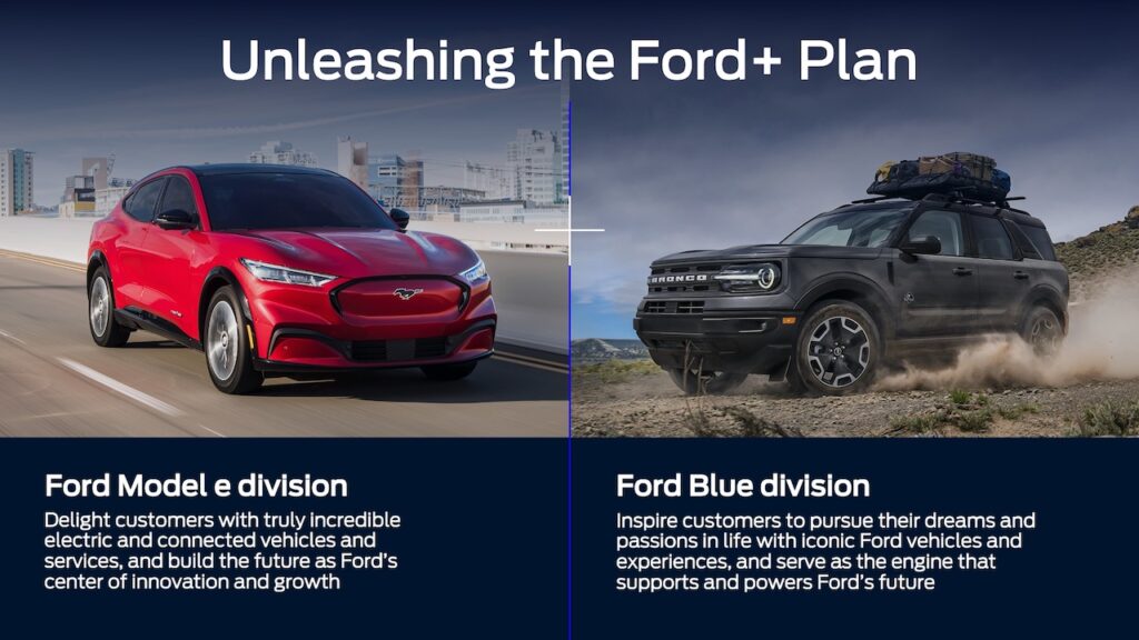 Ford separa le attività EV e ICE: nascono Ford Blue e Ford Model e