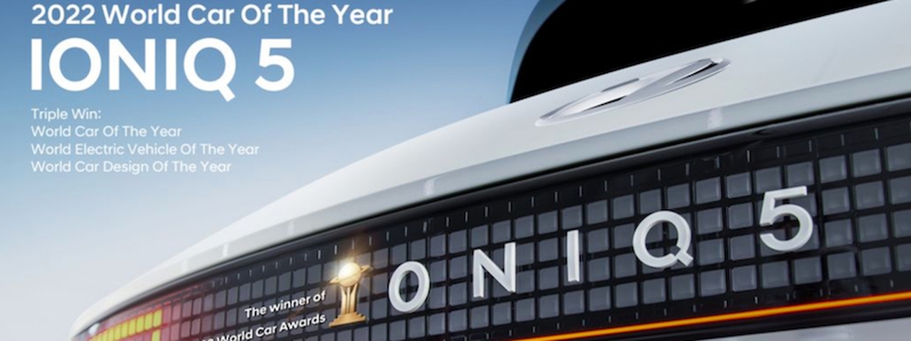 Hyundai Ioniq 5 conquista tre importanti premi ai World Car of the Year Awards 2022
