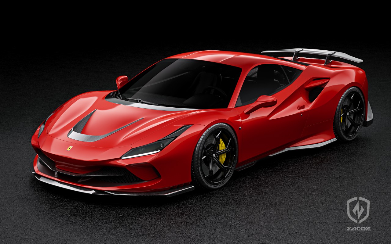 Ferrari F8 Tributo: lo speciale kit aerodinamico di Zacoe