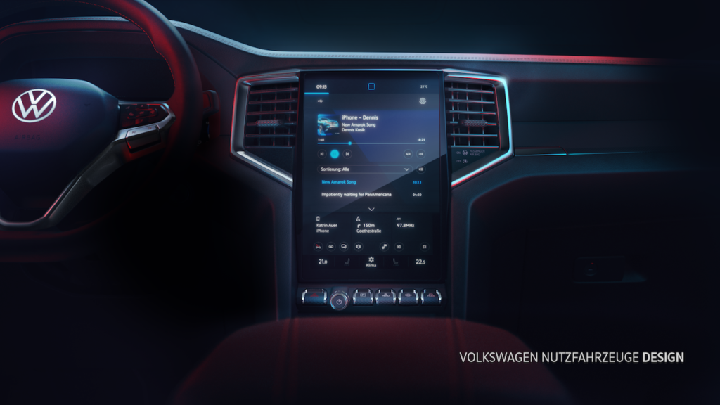 Volkswagen Amarok 2023: confermato l’ampio display touch per l’infotainment [TEAER]