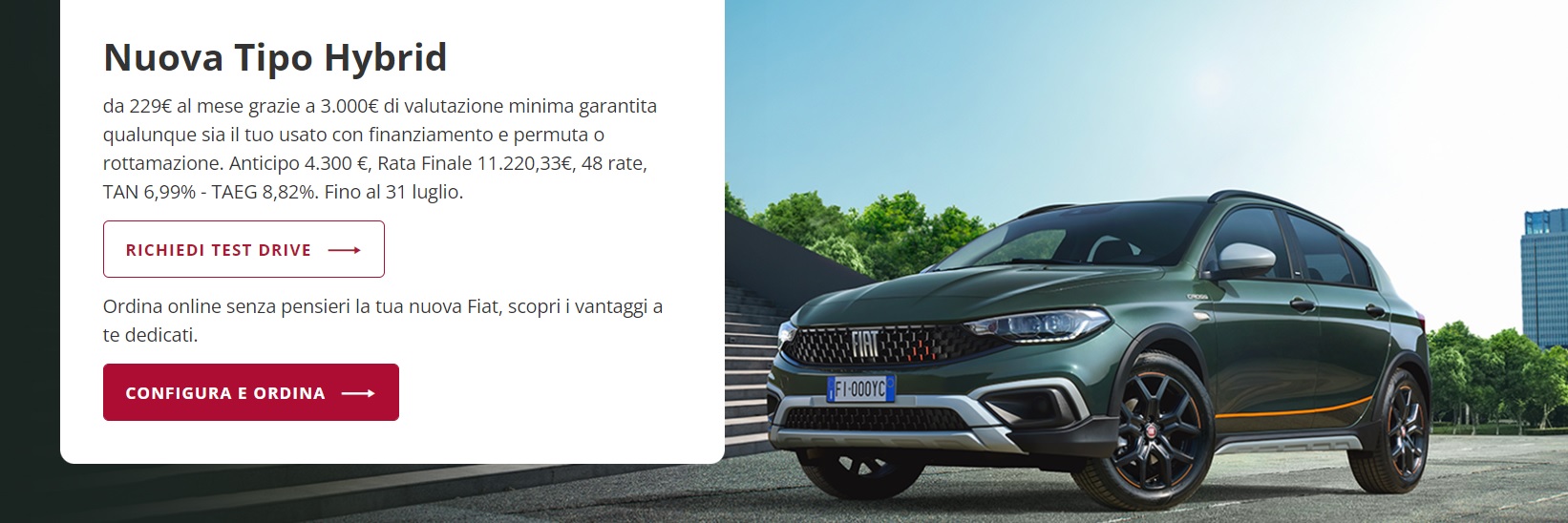 Nuova Fiat Tipo Hybrid: a luglio in promozione da 229 euro al mese
