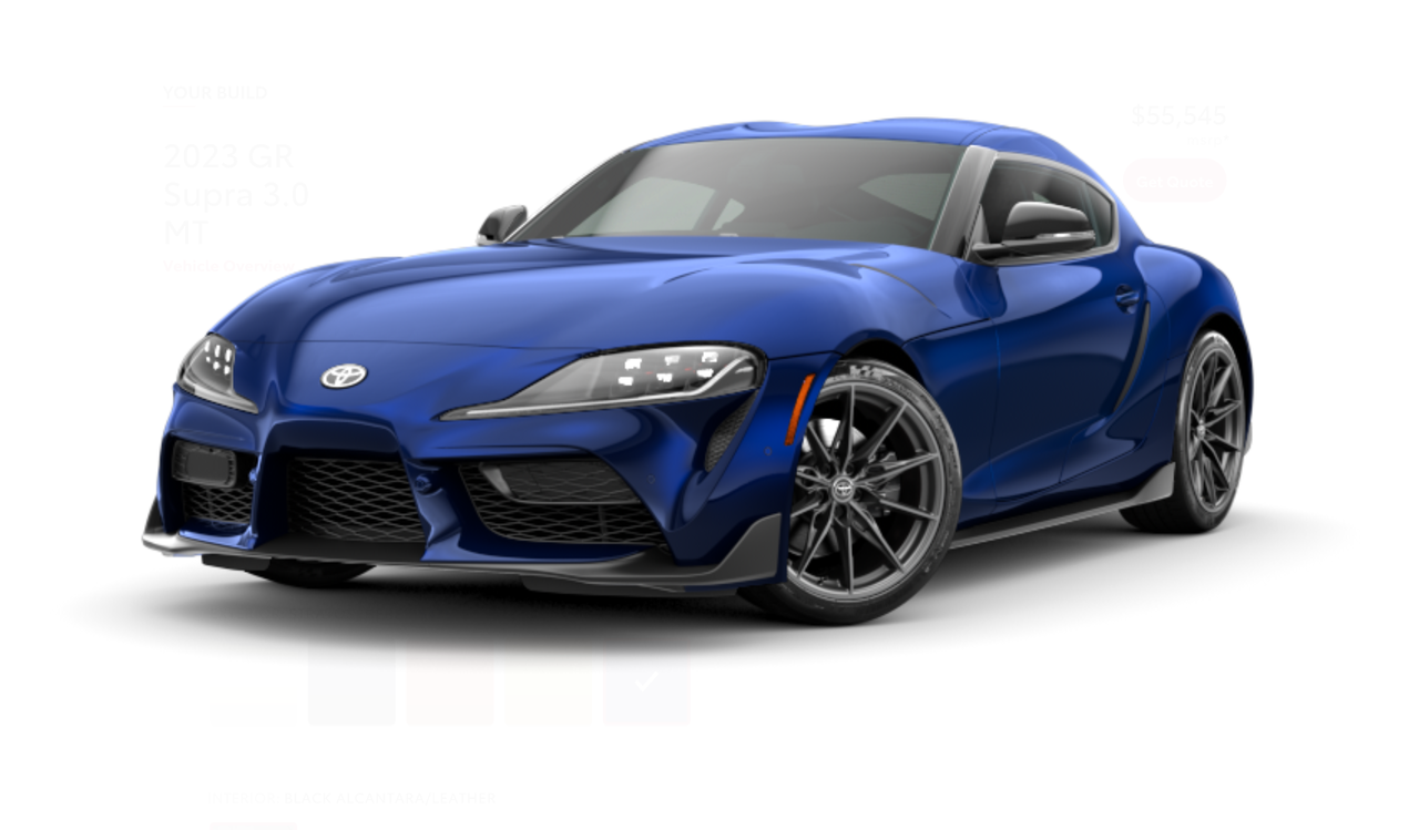 Toyota GR Supra 2023: è online il configuratore ufficiale