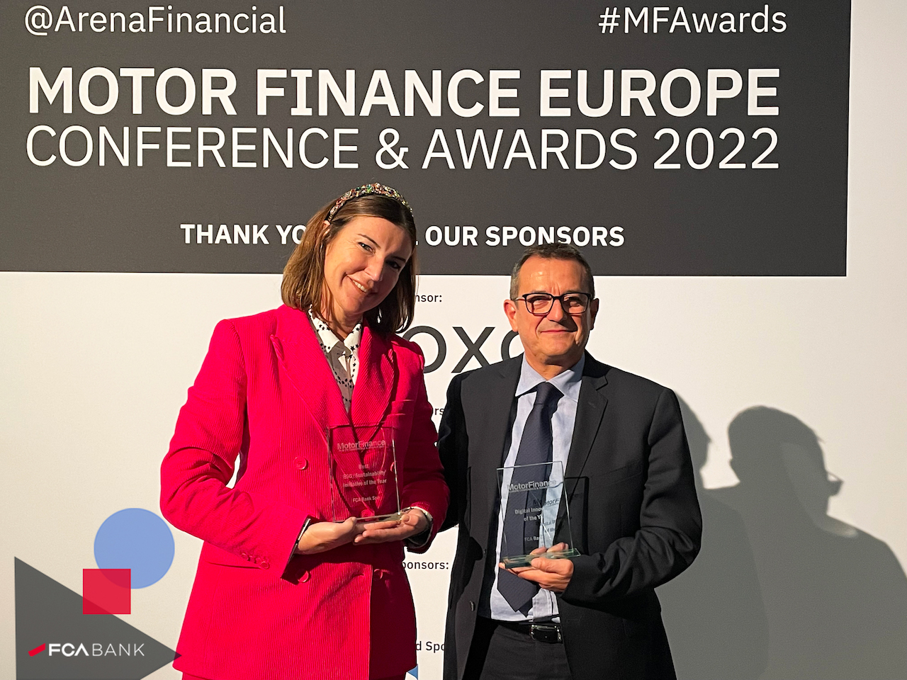 FCA Bank premiata ai Motor Finance Europe Awards 2022