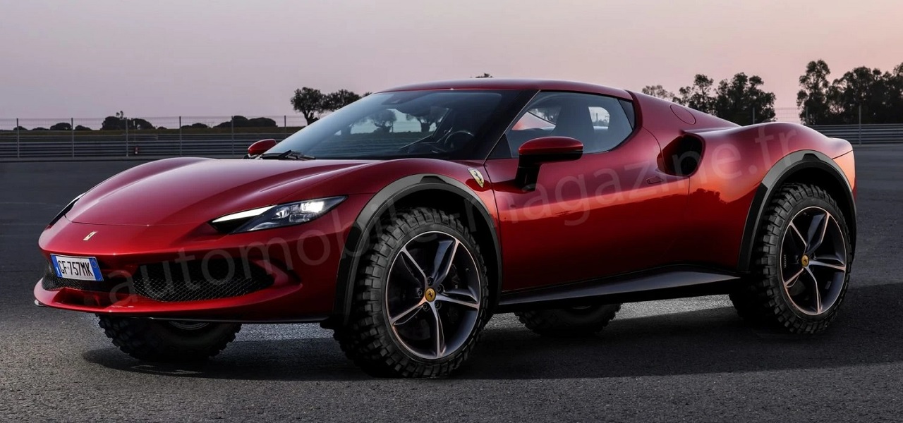 Ferrari 296 Dolomiti: un render immagina come sarebbe la rivale di Huracan Sterrato