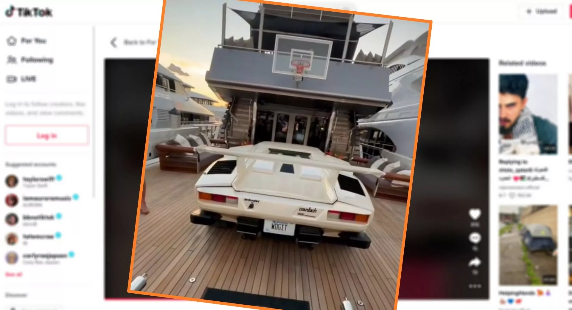 Lamborghini Countach: esemplare avvistato all’interno di uno yacht da 53 metri in Florida