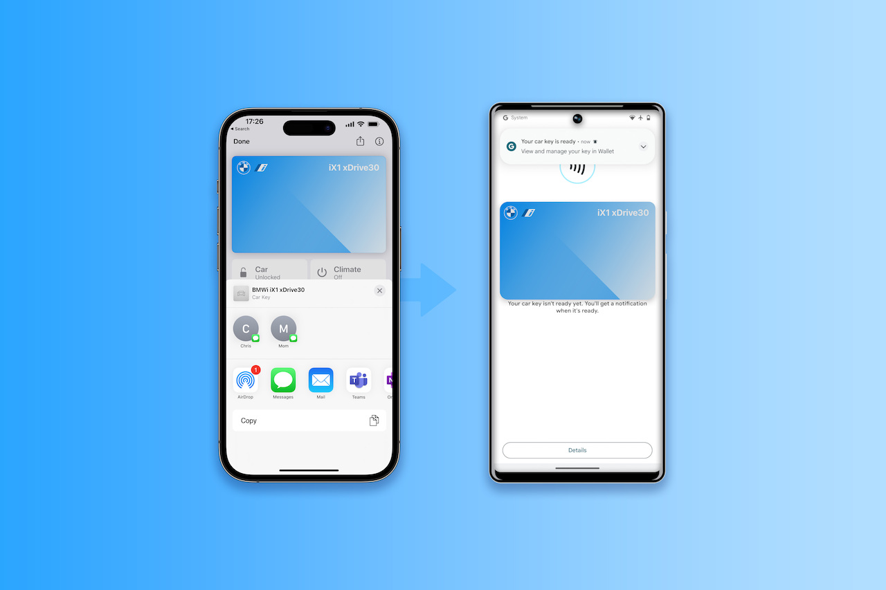 BMW Digital Key: la chiave digitale ora può essere condivisa tra iPhone e dispositivi Android