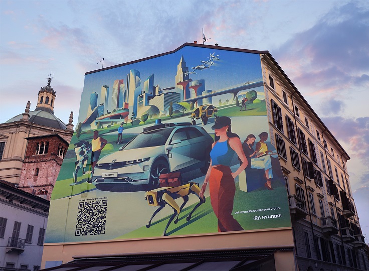 Hyundai: la tecnologia del futuro in un murale interattivo a Milano