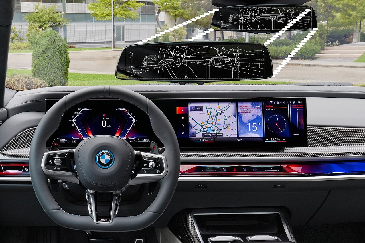 BMW brevetta lo specchietto intelligente che filtra le immagini