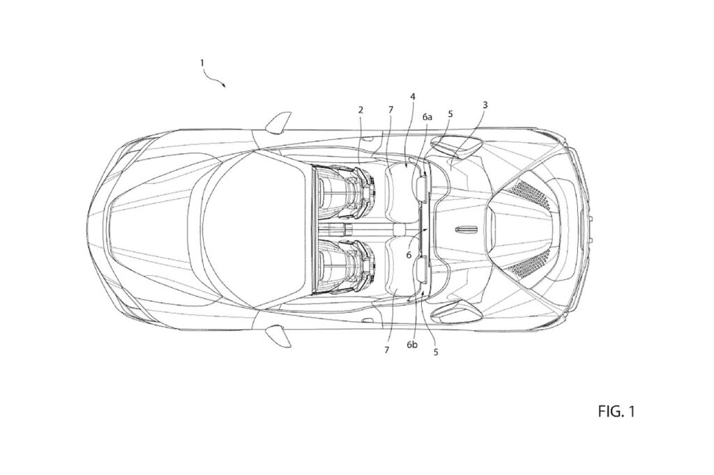 Ferrari brevetta i sedili posteriori ribaltabili per trasformare le auto a 4 posti in vetture sportive a 2 posti