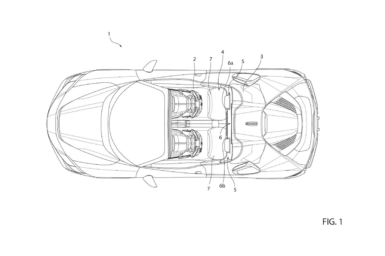 Ferrari brevetta i sedili posteriori ribaltabili per trasformare le auto a 4 posti in vetture sportive a 2 posti