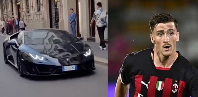 Una Lamborghini Huracan Evo nera per il centrocampista del Milan Saelemaekers