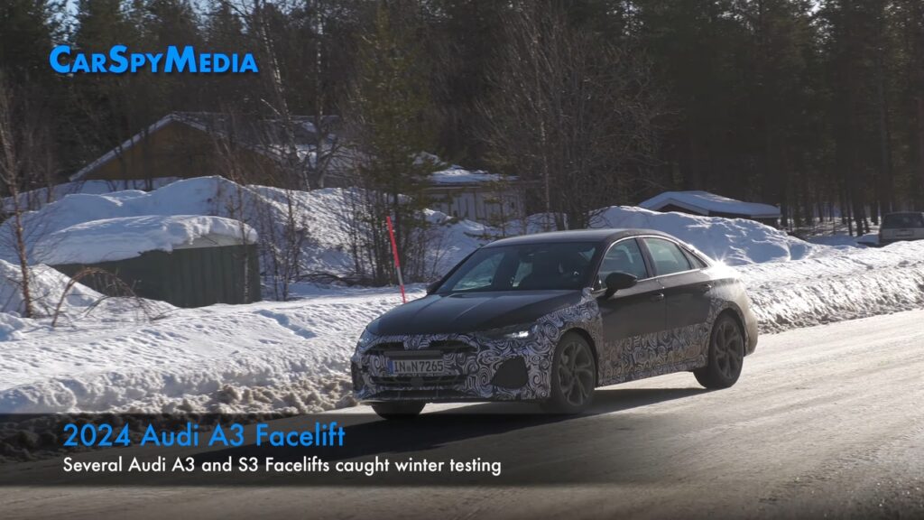 Audi A3 2024: test invernali per il nuovo restyling [VIDEO SPIA]