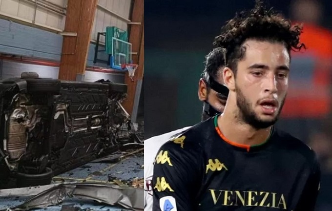 Pauroso incidente per Kiyine: il calciatore ex Venezia sbanda a 200 km/h su una rotatoria e sfonda una palestra [VIDEO]