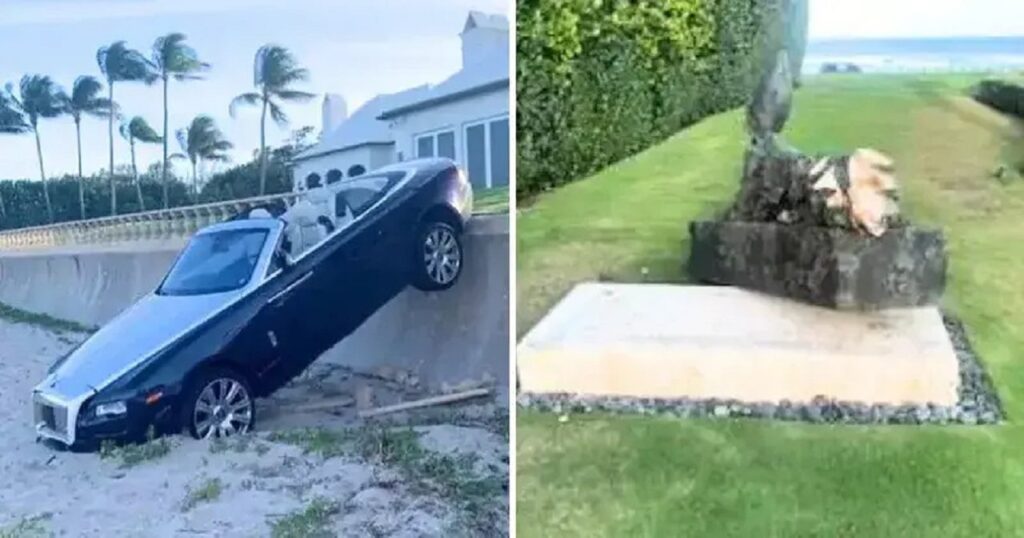 Donna in Florida si schianta con una Rolls-Royce Dawn contro una statua da 3 milioni di dollari