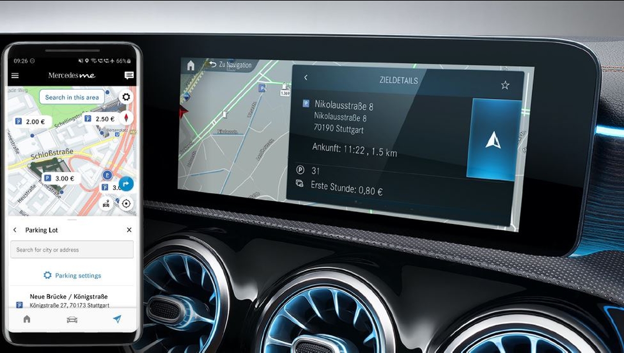 Mercedes introduce la nuova funzione Parcheggio per Navigazione