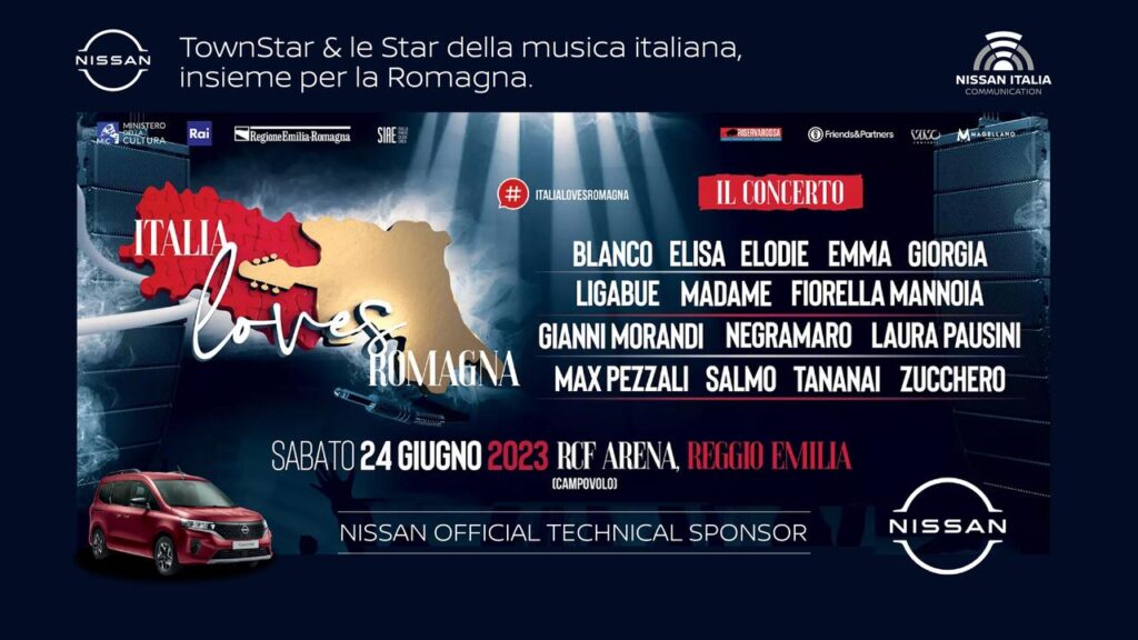 Nissan è sponsor tecnico del concerto Italia Loves Romagna