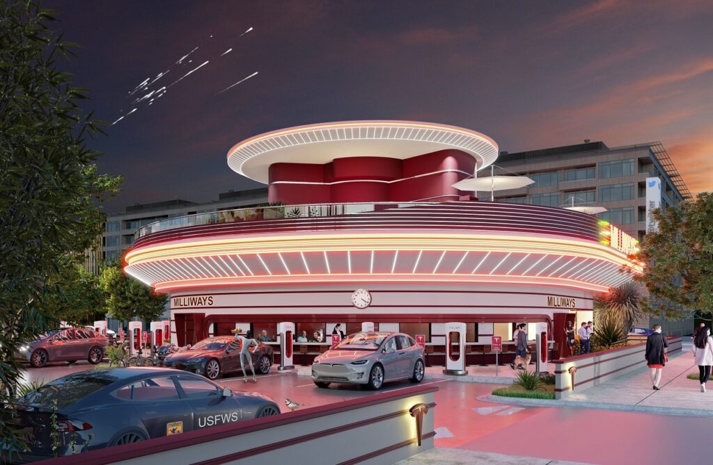 Tesla realizzerà il suo Drive-in Movie con Diner e Supercharger a Los Angeles