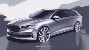 Skoda Superb 2024: i bozzetti esterni della quarta generazione [TEASER]