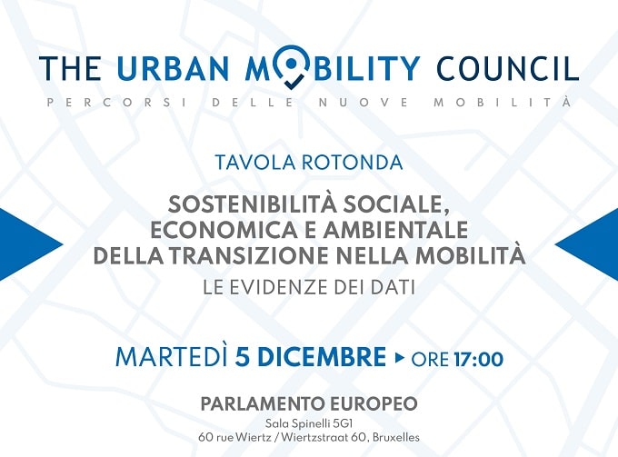 The Urban Mobility Council: tavola rotonda ‘Sostenibilità sociale, economica e ambientale della transizione nella mobilità” [LIVE STRAMING]