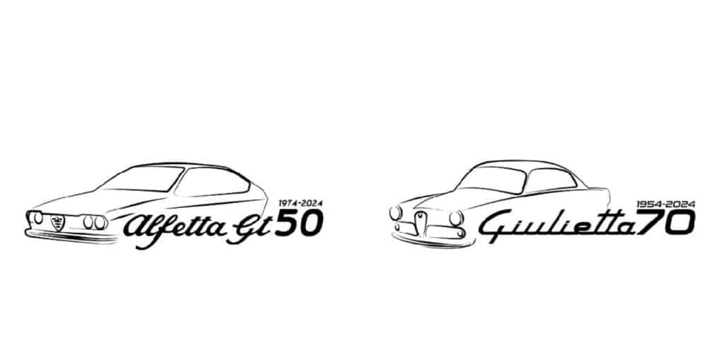 Alfa Romeo celebra i 70 anni di Giulietta e i 50 dell’Alfetta GT con due nuovi loghi