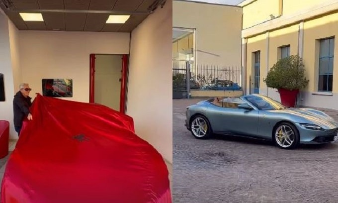 Fedez si regala una Ferrari Roma Spider e la mostra sui social [VIDEO]