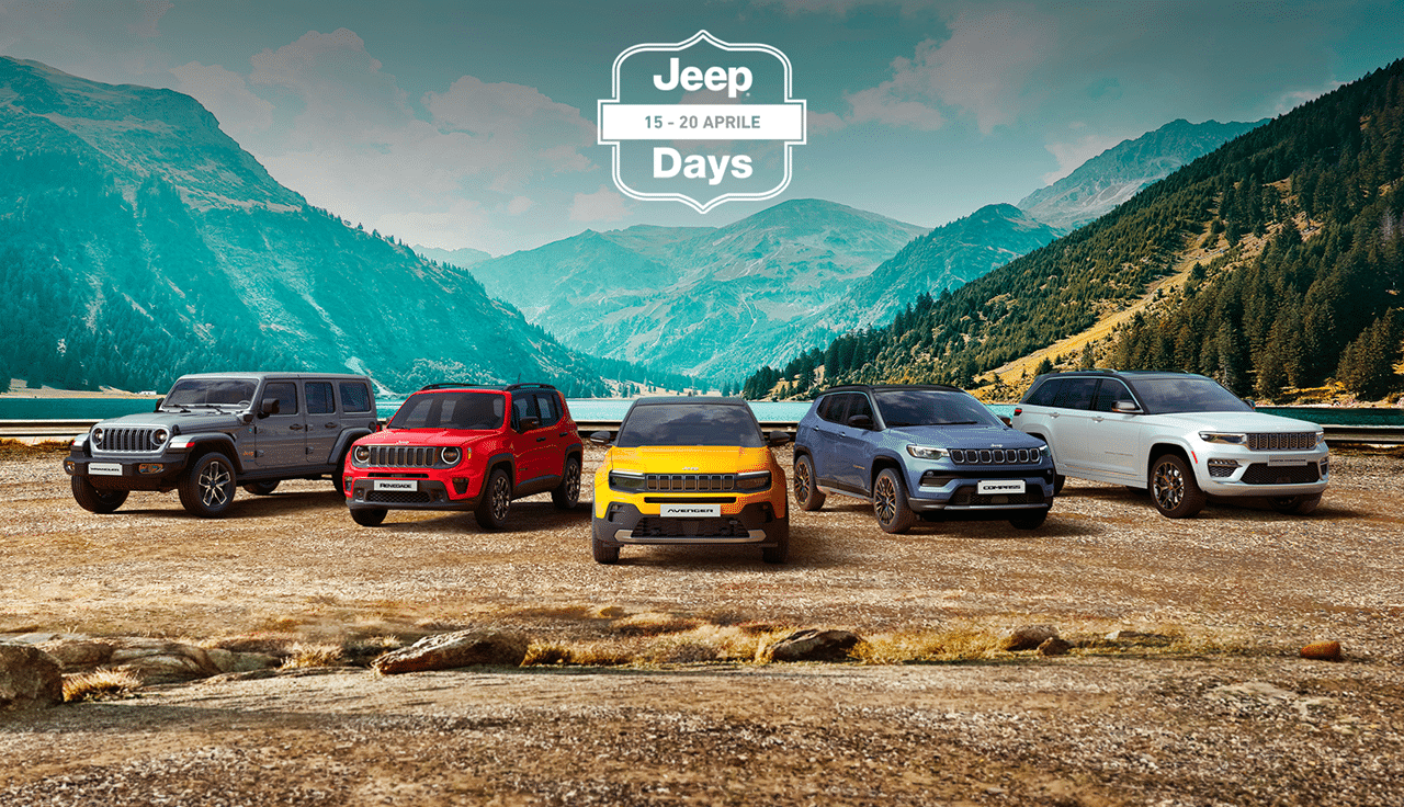 Jeep Days: da oggi sino al 20 aprile straordinari vantaggi su tutta la gamma di SUV