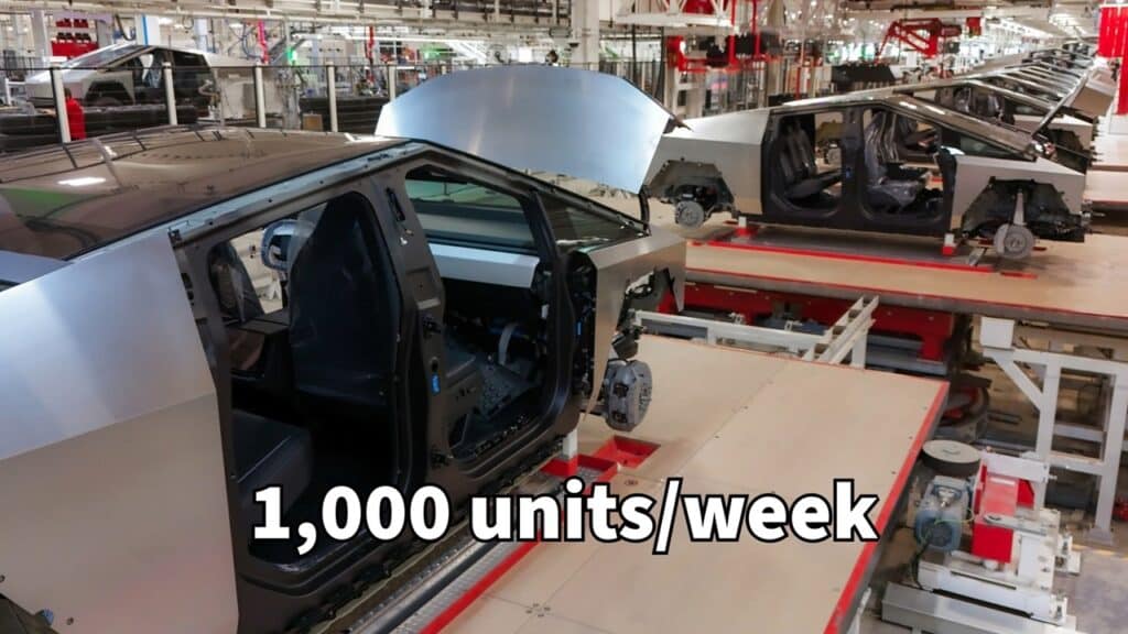 Tesla Cybertruck: superate le 1.000 unità prodotte a settimana