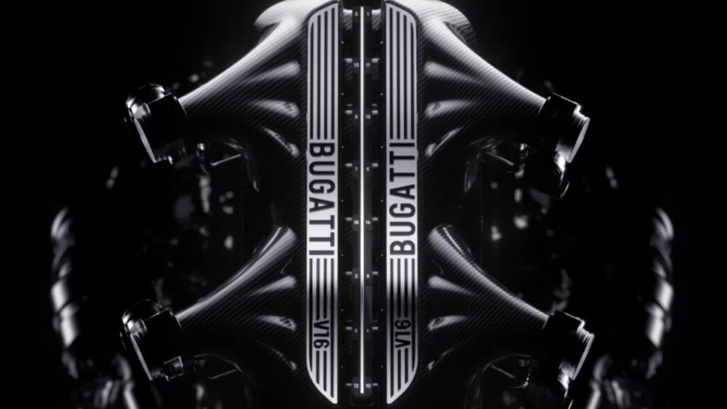 Bugatti: il nuovo motore ibrido V16 avrà 1.800 cavalli