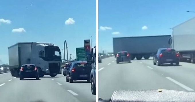 Tir contromano sulla A4: la folle manovra che poteva provocare una tragedia [VIDEO]