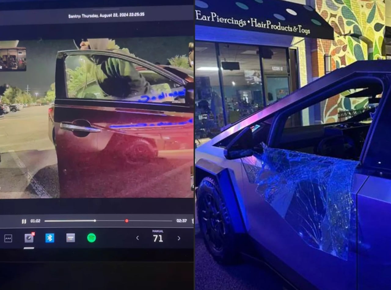 Un ladro rompe il finestrino blindato di Tesla Cybertruck in pochi secondi