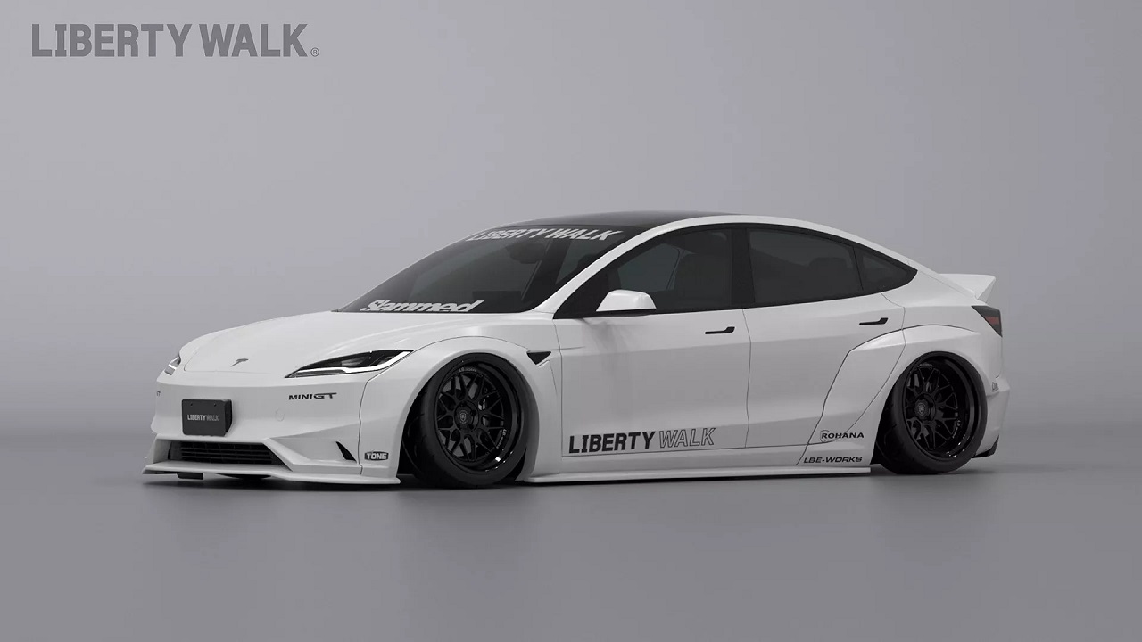 Tesla Model 3: ecco il nuovo body kit di Liberty Walk