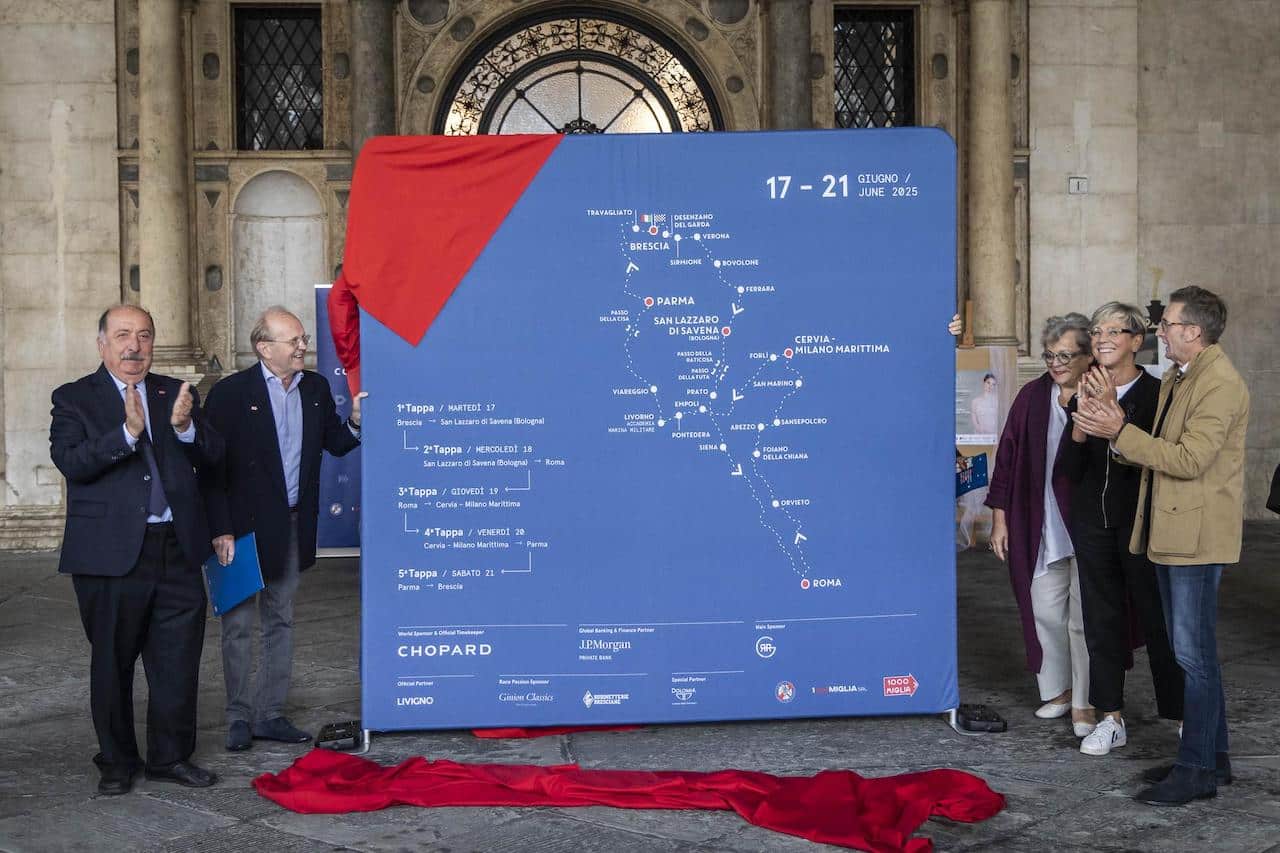 1000 Miglia 2025: svelato il percorso ‘a otto’, via il 17 giugno