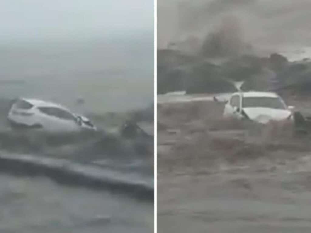 Bomba d’acqua in Sicilia: auto in mare a Riposto [VIDEO]