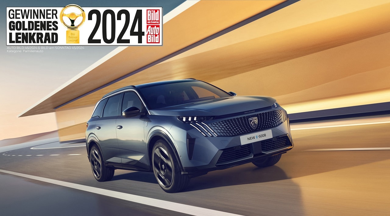 Peugeot E-5008 premiato con il Volante d’Oro 2024