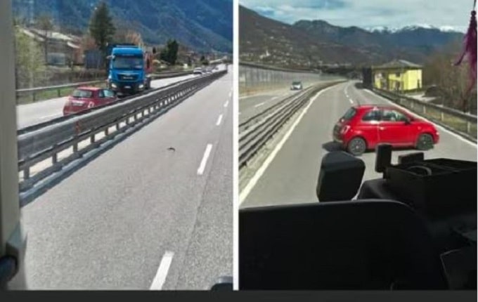 Mette il camion di traverso e blocca auto in contromano: l’eroico gesto di una camionista