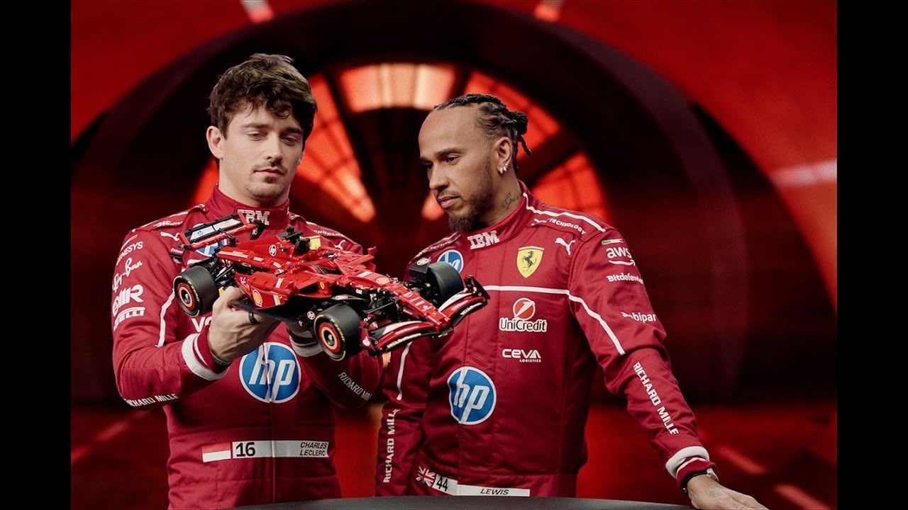 Ferrari SF-24 F1 Lego: Hamilton e Leclerc la costruiscono nella galleria del vento [VIDEO]