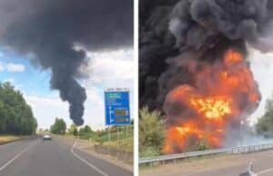Esplosione a Crespellano: autocisterna di gasolio prende fuoco dopo incidente, morto l’autista