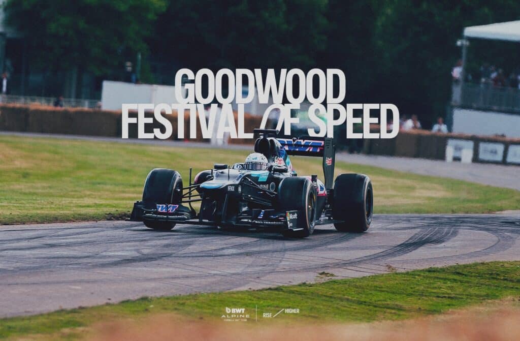 Alpine accende Goodwood 2025: demo F1 con la A523 e tributo ai 70 anni del marchio