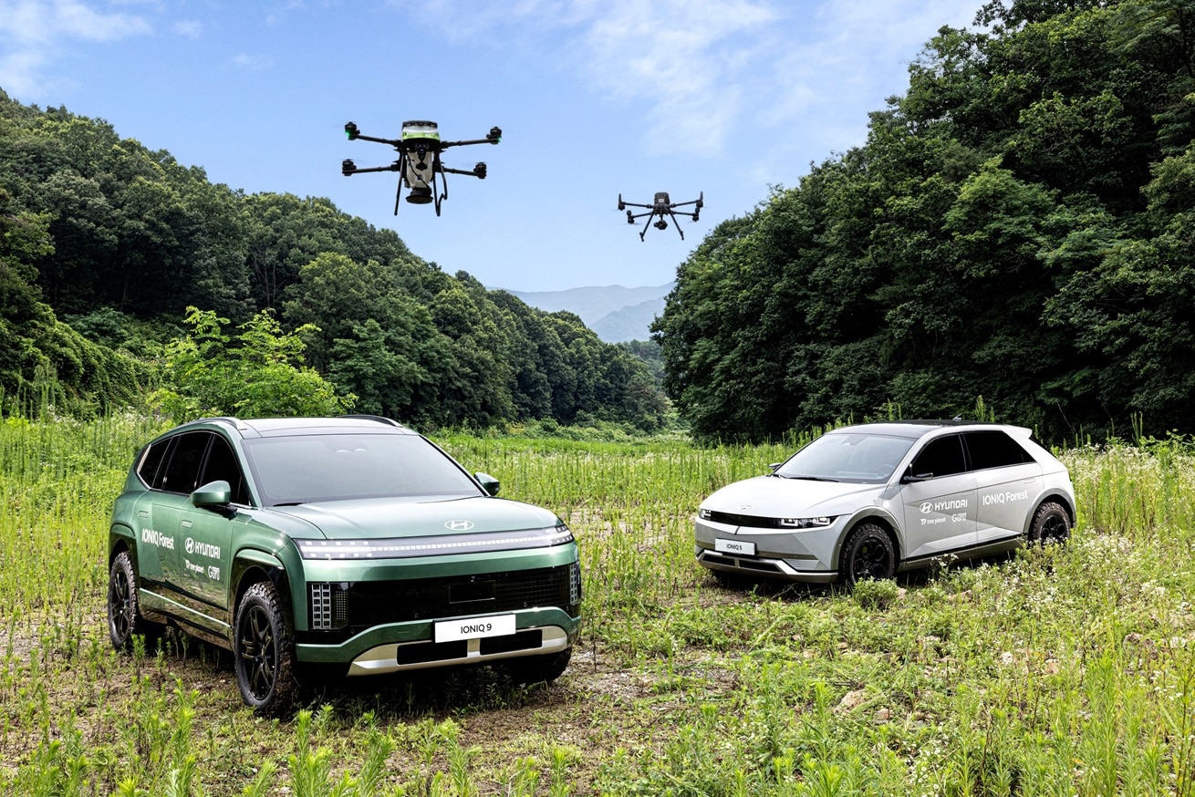 Hyundai Ioniq 9 al servizio della natura: nuova Drone Station per la riforestazione in Corea [FOTO]