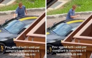 Jannik Sinner lava la sua Ferrari: il VIDEO girato dal vicino