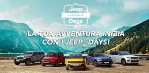 Tornano i “Jeep Days”: fino al 28 luglio straordinari vantaggi su tutta la gamma