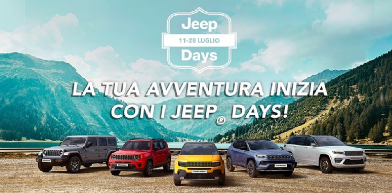 Tornano i “Jeep Days”: fino al 28 luglio straordinari vantaggi su tutta la gamma