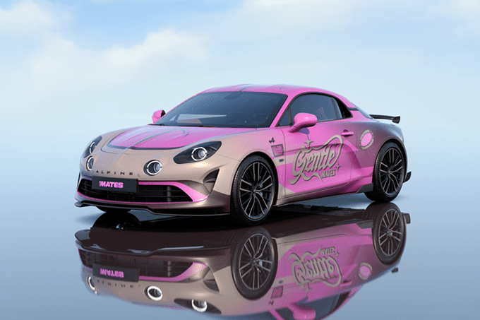 Alpine A110 GTS x Gentle Mates: speciale versione rosa ispirata al videogame Rocket League [FOTO]